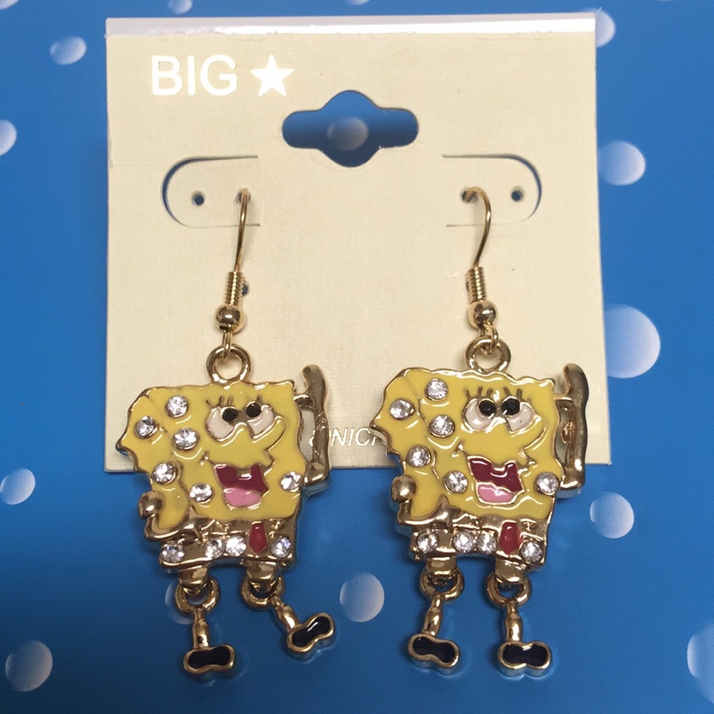 NWOT Whimsical Sponge Bob Square Pants earrings